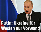 Russlands Präsident Wladimir Putin hält eine Rede