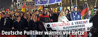 Demonstranten bei einer Pediga-Veranstaltung