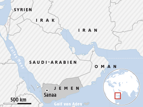 © APA/ORF.at Karte des Jemen und der Region bis Syrien