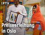 Malala Yousafzai und Kailash Satyarthi bei der Preisverleihung