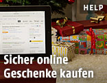 Laptop vor Weihnachtspackerl