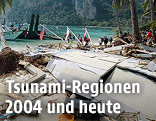 Archivaufnahme von Kho Phi Phi aus dem Jahr 2004 nach dem Tsunami