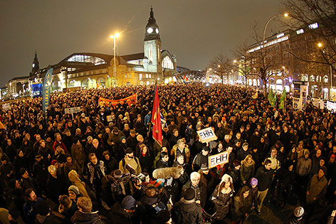 Demonstranten in Hamburg