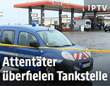 Sicherheitskr&auml;fte untersuchen Tankstelle