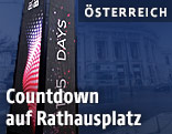 Countdown-Turm f&uuml;r den Song Contest am Rathausplatz