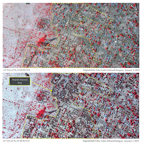 © Amnesty International/DigitalGlobe Satellitenbild von Doro Baga in Nigeria