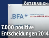 Schild des Bundesamtes f&uuml;r Fremdenwesen und Asyl