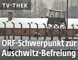 Ein Wachturm im ehemaligen KZ Auschwitz-Birkenau