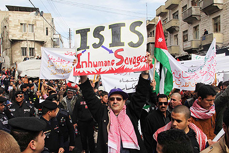 © APA/EPA/jamal Nasrallah Demonstranten in Amman, Jordanien