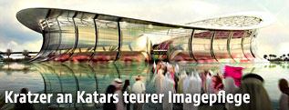 Modell des Lusail Iconic Stadion in Katar