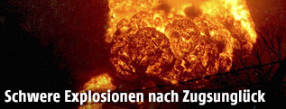 Feuerball nach Zugsungl&uuml;ck