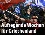 Griechische Anhänger der Syriza-Partei