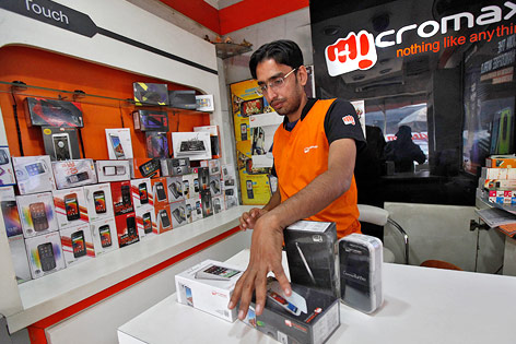 © Reuters/Rupak De Chowdhuri Micromax Smartphones im Verkauf