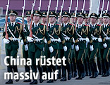 Chinesische Soldaten marschieren