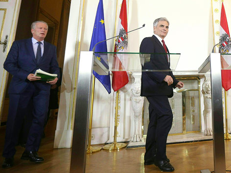 Bundeskanzler Werner Faymann und Vizekanzler Reinhold Mitterlehner