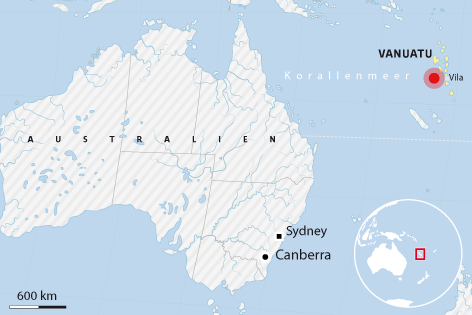 © ORF Karte von Australien mit Vanuatu