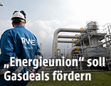 Ein Arbeiter bei einer Pipeline nahe Jesenice