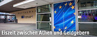 Eingang zum Berlaymont-Gebäude in Brüssel