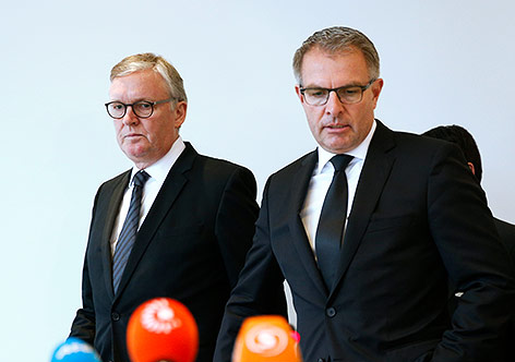 © Reuters/Wolfgang Rattay Germanwings-Chef Thomas Winkelmann und Lufthansa-Vorstandschef Carsten Spohr