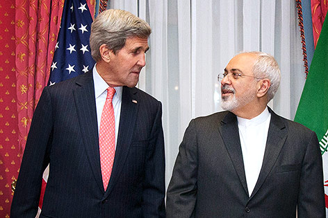 © APA/AP/Brian Snyder US-Außenminister John Kerry und Irans Außenminister Mohammad Javad Zarif