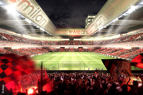 © APA/AP/Arup Rendering des neuen Stadions von AC Milan