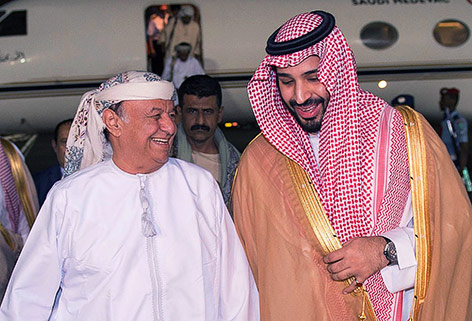 © APA/EPA/Saudi Press Agency Jemens Präsident Abed Rabbo Mansur Hadi und der saudi-arabische König Salman