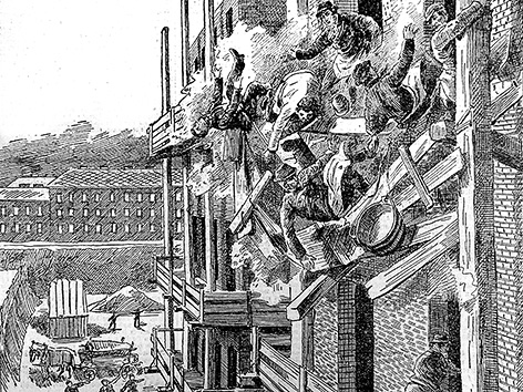 © Metroverlag Illustrationen aus dem Buch "Spektakuläre Unglücksfälle aus dem alten Wien"