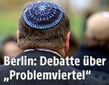Mann von hinten mit Kippa