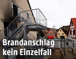 Besch&auml;digtes Asylheim in Vorra (Deutschland)