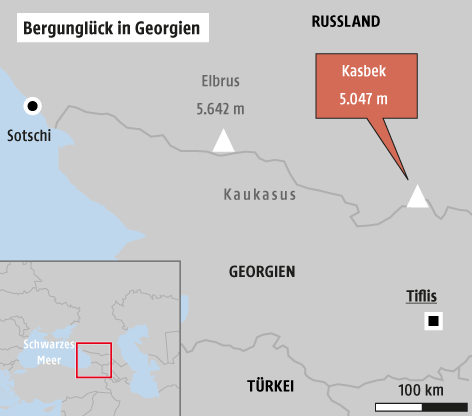 © APA/ORF.at Grafik zu Bergunglück in Georgien