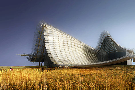Rendering zeigt China-Pavilion, EXPO 2015