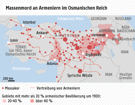© APA/ORF.at Karte zum Massenmord an Armeniern