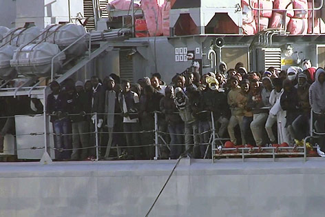 Flüchtlinge nach Rettungsaktion