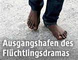 F&uuml;&szlig;e eines Fl&uuml;chtlings