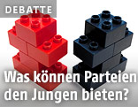 Rote und schwarze Duplosteine