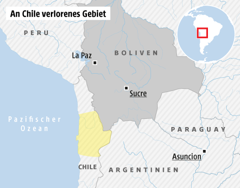 © Map Resources/ORF.at/APA Karte von Bolivien und Chile