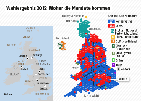 © APA/ORF.at Eine Grafik zeigt die Herkunft der Mandate bei der letzten GB-Wahl 2015