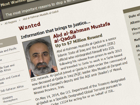 © Screenshot US Department of State Abu Alaa al-Afri auf einem Bild des US-Außenministeriums