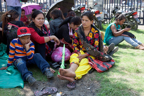 Menschen auf der Straße in Nepal
