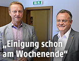 Der burgenl&auml;ndische FP&Ouml;-Landesparteiobmann Johann Tsch&uuml;rtz und Burgenlands Landeshauptmann Hans Niessl (SP&Ouml;)