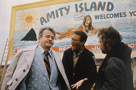 © Corbis/Sunset Boulevard Murray Hamilton, Roy Scheider und Richard Dreyfuss in "Der weiße Hai"