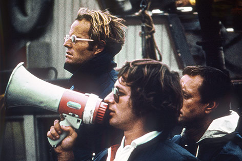 © Corbis/Sunset Boulevard Steven Spielberg am Set von "Der weiße Hai"
