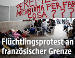 Asylwerber mit Protestbanner