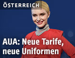 Eine AUA-Mitarbeiterin mit neuer Uniform