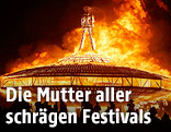 Brennender Mann beim Burning-Man-Festival