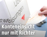 Zahlschein für eine Geldüberweisung