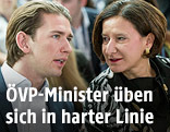 Au&szlig;enminister Sebastian Kurz und Innenministerin Mikl-Leitner