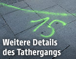 Bodenmarkierung nach Amokfahrt in Grazer Innenstadt