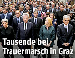 Der Trauerzug nach der Amokfahrt in Graz