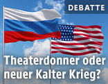 Russische und amerikanische Flagge